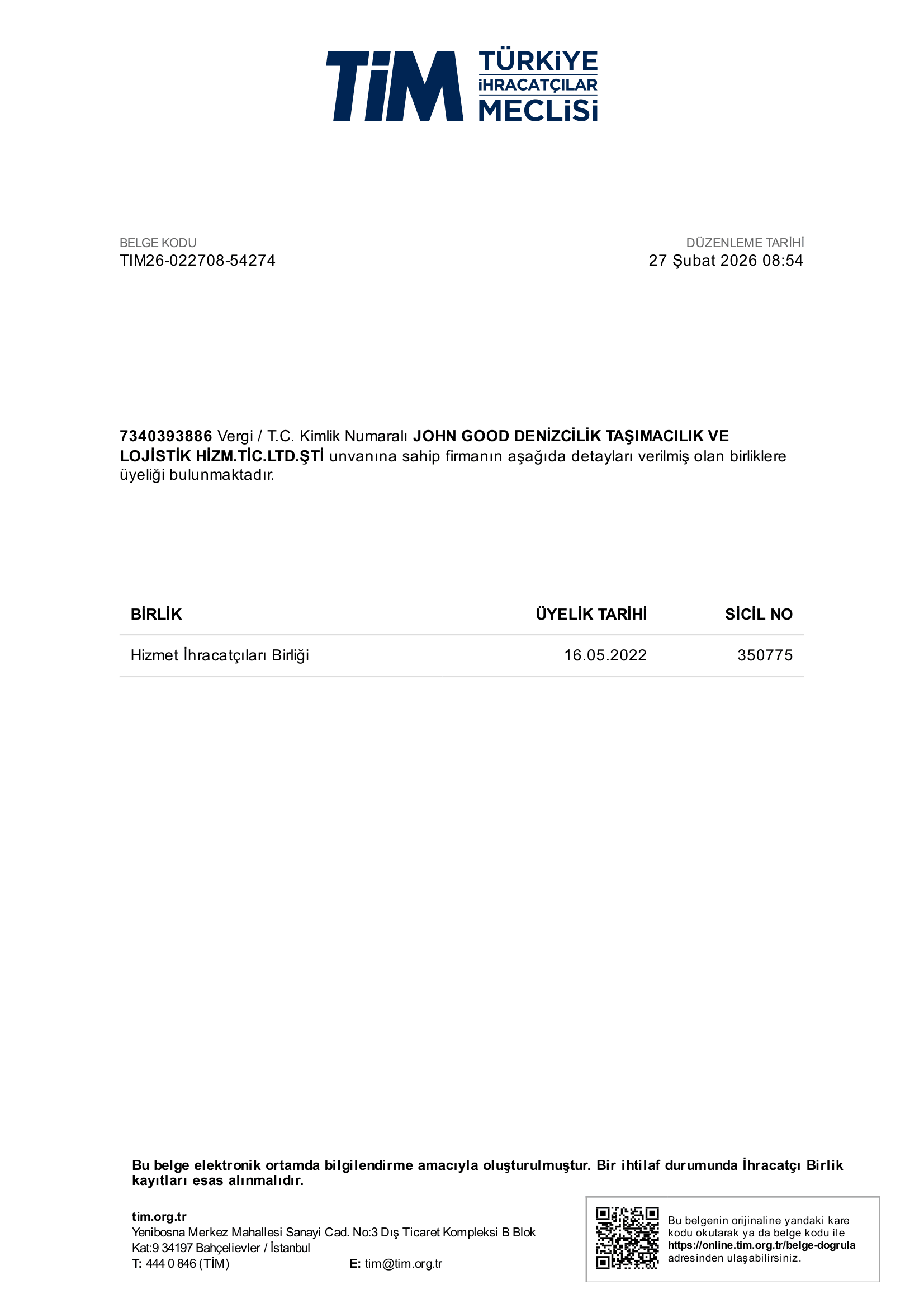 Denholm Good Logistics Sertifika 10